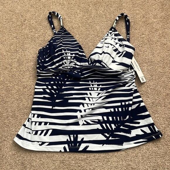 NWT Amoressa Miraclesuit "A Venetian Affair" Lido Palm Leaf Tankini Top Size 12 - Picture 3 of 10